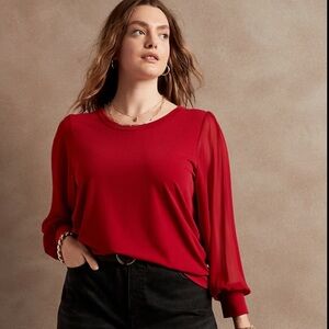 Banana Republic Vibrant Red Blouse